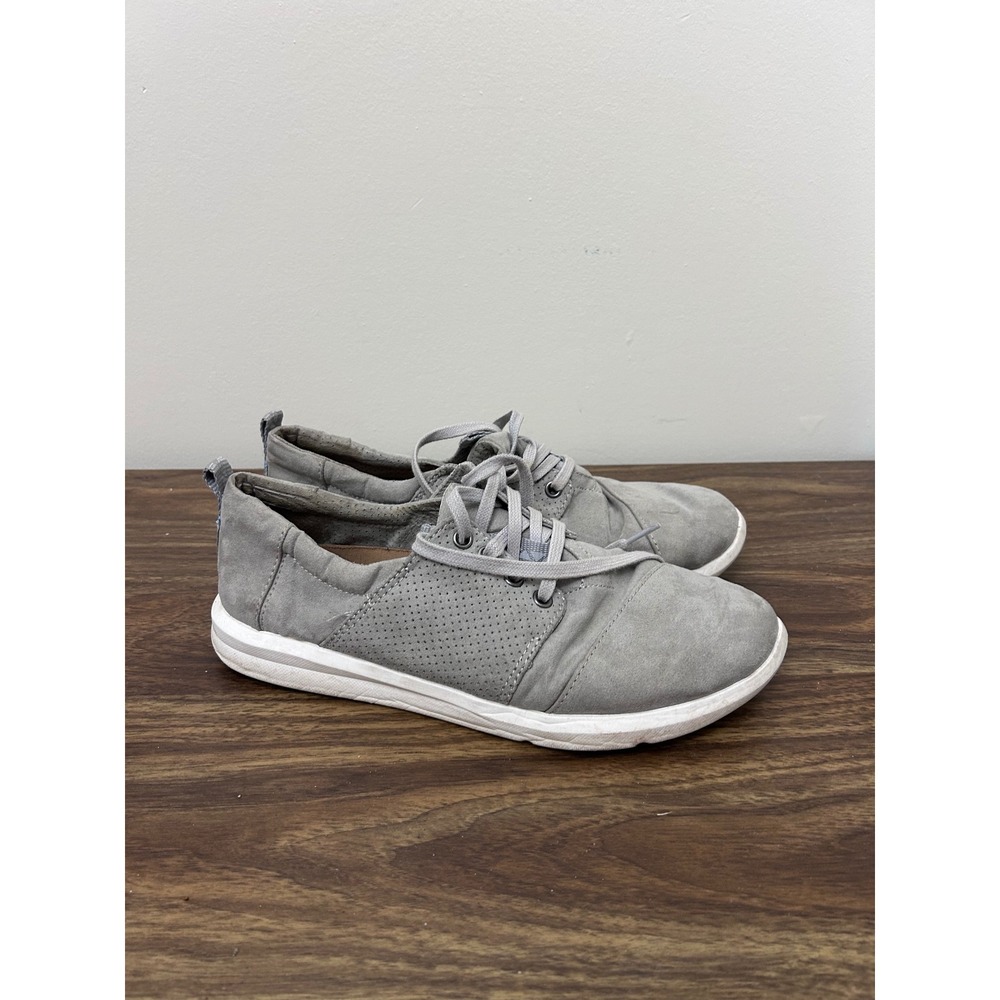 TOMS Del Rey Mens Grey Perforated Suede Low Top Sneakers Size 9